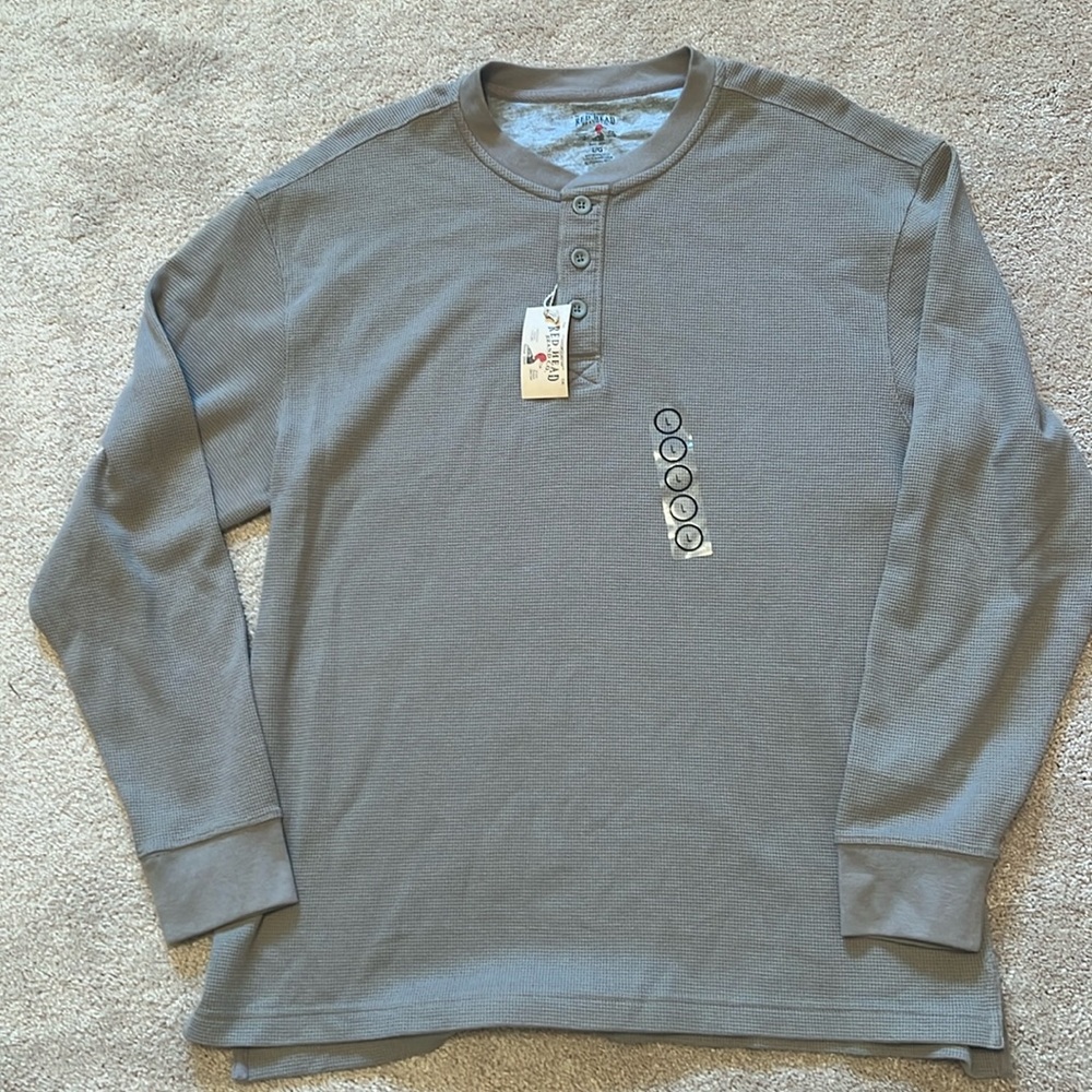 Red Head thermal shirt, size large